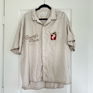 Abercrombie & Fitch - Summer Linen-Blend Embroidered Graphic Shirt - XXL